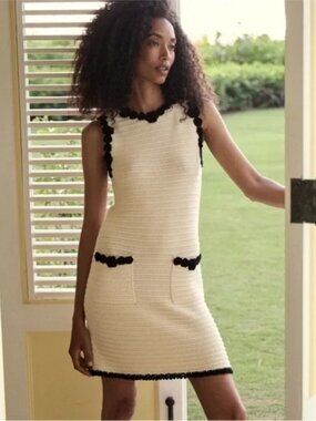 Doen Millicent Dress - Size Small - 100% Cotton - Cream / Black - NWT